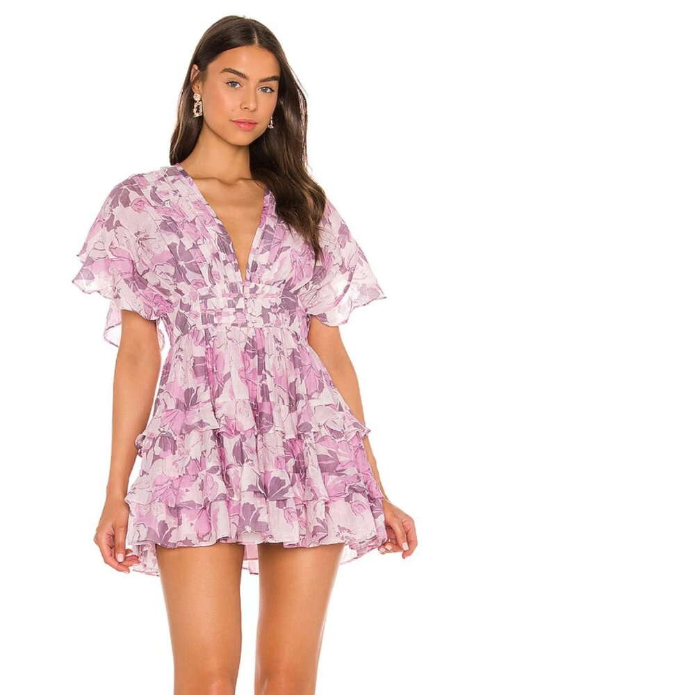 Tularosa Pink Floral Mini Dress